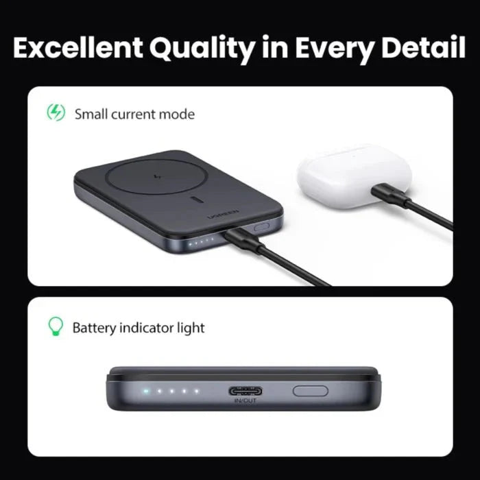 UGREEN Magnetic 10000mAh Wireless 20W Power Bank - Grey - Oraxxi